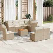 Loungeset 9-delig poly rattan beige