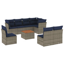 9-Delige Loungeset Met Kussens Poly Rattan