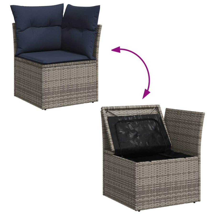 10-Delige Loungeset Met Kussens Poly Rattan