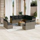 12-piece lounge set with cushions poly rattan grey