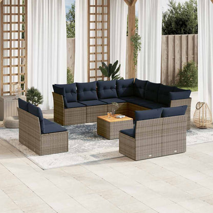 12-Delige Loungeset Met Kussens Poly Rattan