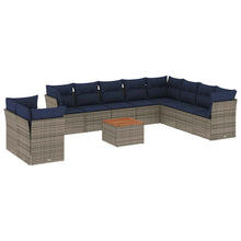 1 Loungeset Met Kussens Poly Rattan
