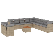 12-Delige Loungeset Met Kussens Poly Rattan Gemengd Beige