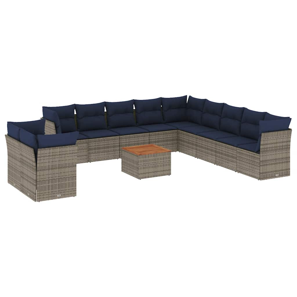 12-Delige Loungeset Met Kussens Poly Rattan