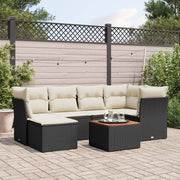 Loungeset 7-delig poly rattan zwart