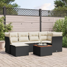 7-Delige Loungeset Met Kussens Poly Rattan Zwart
