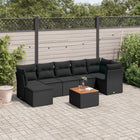 8-piece Lounge Set with Cushions Polyrattan Black
