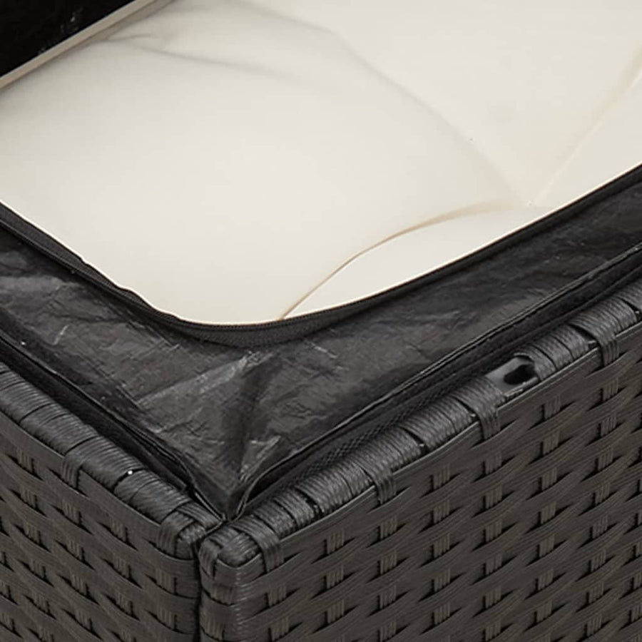 8-Delige Loungeset Met Kussens Poly Rattan Zwart