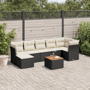 Loungeset 8-delig poly rattan zwart