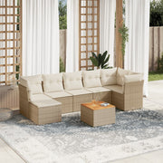 Loungeset 8-delig poly rattan beige