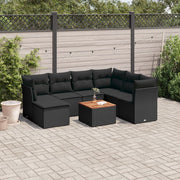 Loungeset 8-delig poly rattan zwart