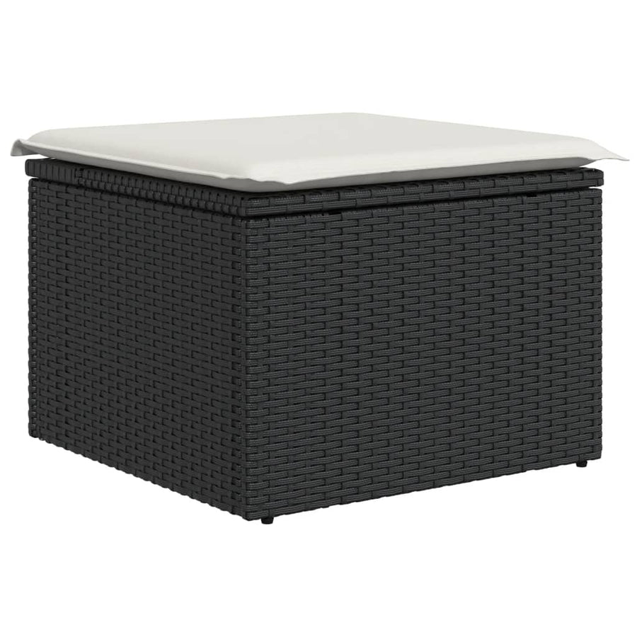 8-Delige Loungeset Met Kussens Poly Rattan Zwart