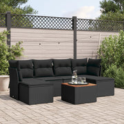 Loungeset 7-delig poly rattan zwart