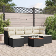 Loungeset 7-delig poly rattan zwart