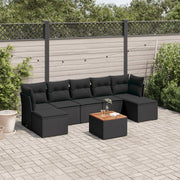 Loungeset 8-delig poly rattan zwart