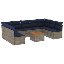 10-Delige Loungeset Met Kussens Poly Rattan