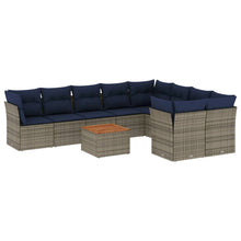 10-Delige Loungeset Met Kussens Poly Rattan