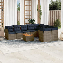 10-Delige Loungeset Met Kussens Poly Rattan