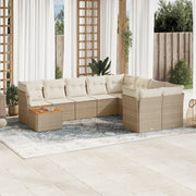 Loungeset 10-delig poly rattan beige