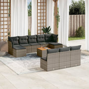 Loungeset 11-delig poly rattan grijs