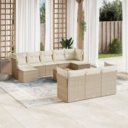 Tuinset 11-delig poly rattan beige