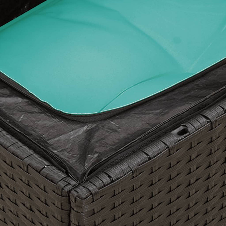 14-delige Loungeset met kussens poly rattan zwart