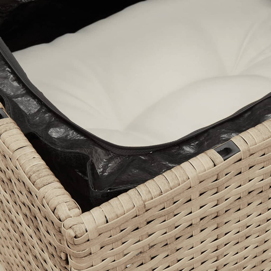 12-Delige Loungeset Met Kussens Poly Rattan Beige