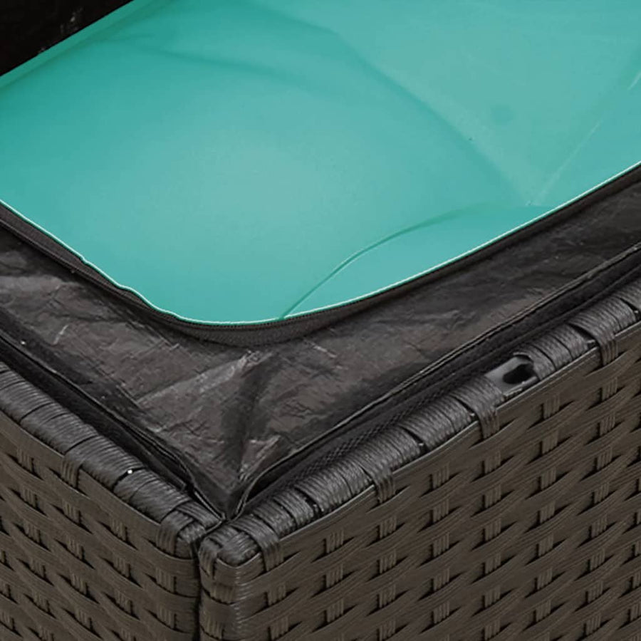 14-delige Loungeset met kussens poly rattan zwart