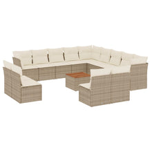 14-Delige Loungeset Met Kussens Poly Rattan Beige