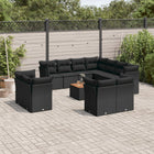 12-piece lounge set with cushions poly rattan black