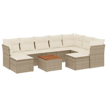 10-Delige Loungeset Met Kussens Poly Rattan Beige