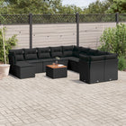 12-piece lounge set with cushions poly rattan black