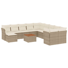 12-Delige Loungeset Met Kussens Poly Rattan Beige