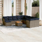 12-piece garden lounge set with cushions, grey poly rattan