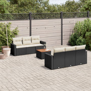 Loungeset 7-delig poly rattan zwart