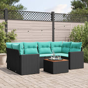 Loungeset 7-delig poly rattan zwart