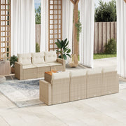 Loungeset 8-delig poly rattan beige
