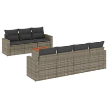 8-Delige Loungeset Met Kussens Poly Rattan Grijs