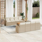 9-Delige Loungeset Met Kussens Poly Rattan Beige