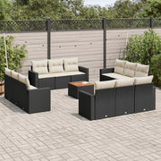 Loungeset 13-delig poly rattan zwart