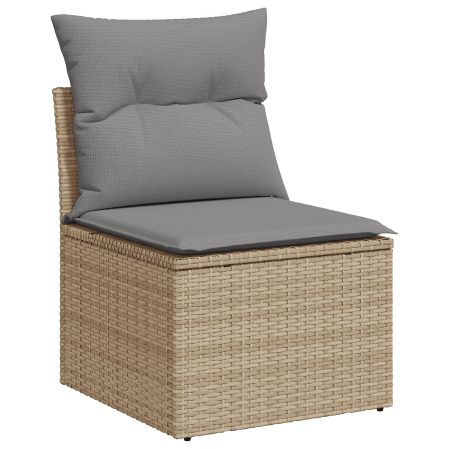 13-Delige Loungeset Met Kussens Poly Rattan Gemengd Beige