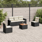 Loungeset 6-delig poly rattan zwart
