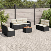 Loungeset 8-delig poly rattan zwart