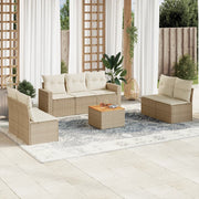 Loungeset 8-delig poly rattan beige