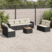 Loungeset 9-delig poly rattan zwart