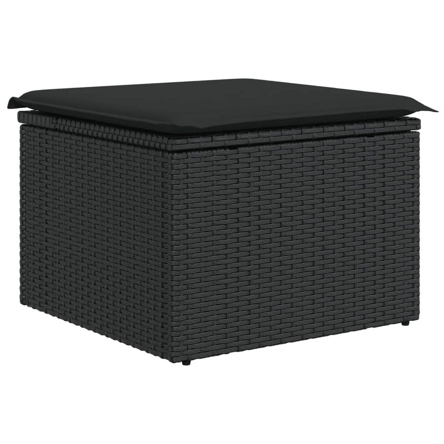 5-Delige Loungeset Met Kussens Poly Rattan Zwart