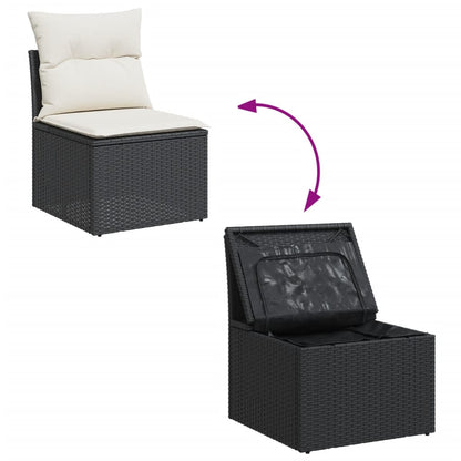 5-Delige Loungeset Met Kussens Poly Rattan Zwart