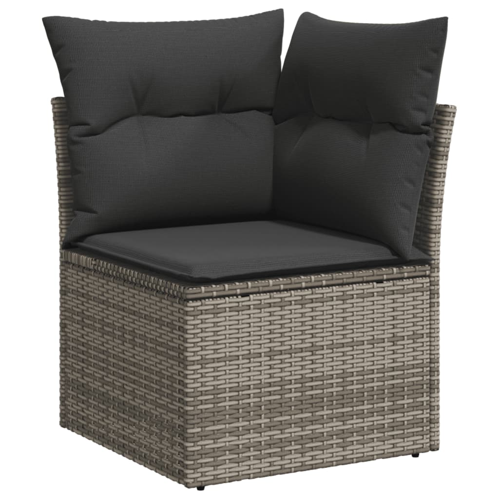 5-Delige Loungeset Met Kussens Poly Rattan Grijs