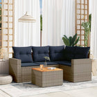 Loungeset 5-delig poly rattan grijs