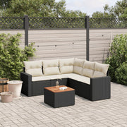 Loungeset 6-delig poly rattan zwart